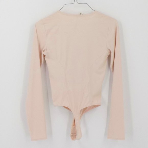 Intimately Free People Body Suit Size XS Cream Beige V-Neck Long Sleeve - Picture 2 of 5